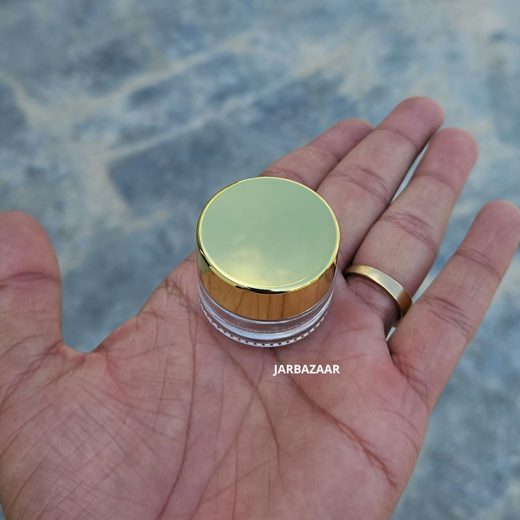 5 Gram Clear Glass Jar (Golden Cap)