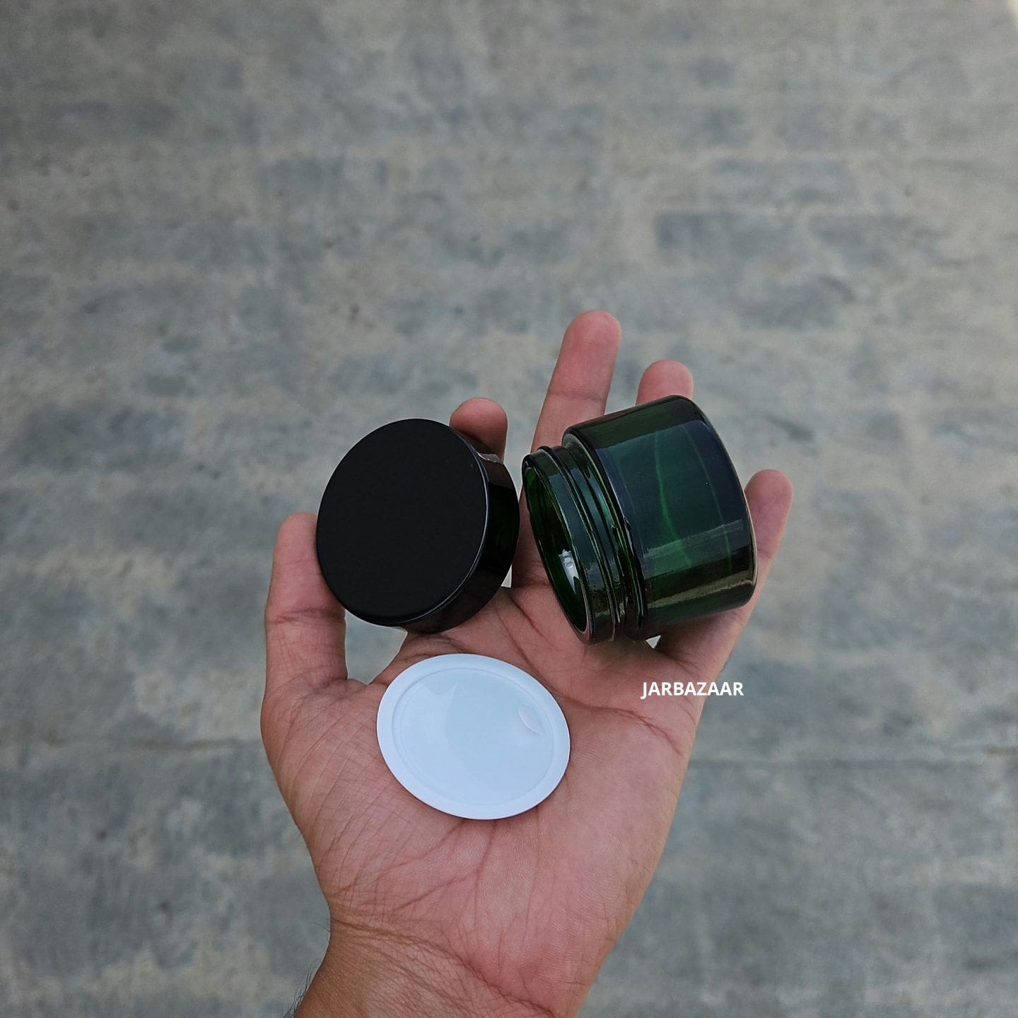 50 Gram Green Glass Jar