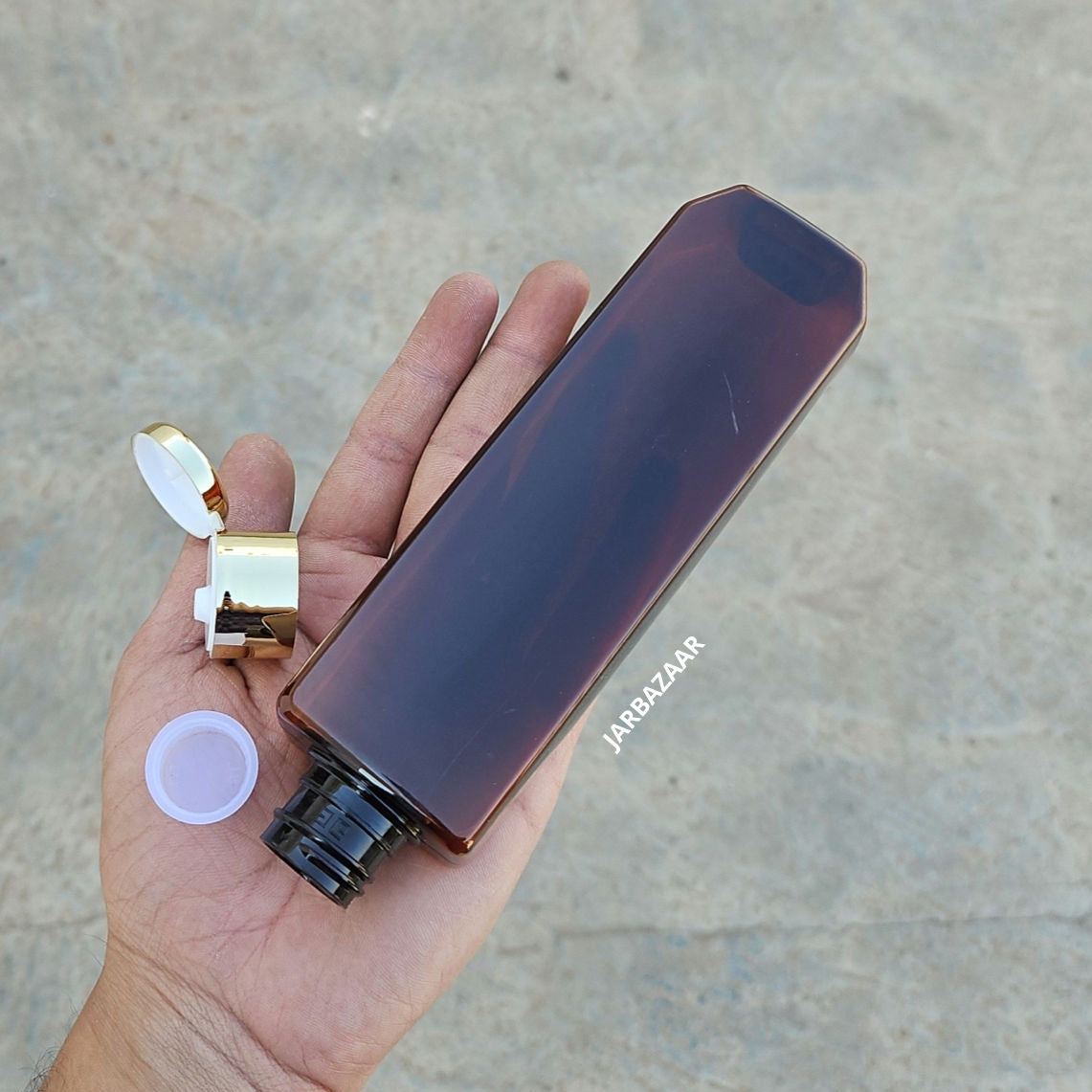 200 ML Cetra Amber Pet Bottle (With Golden Fliptop Caps)