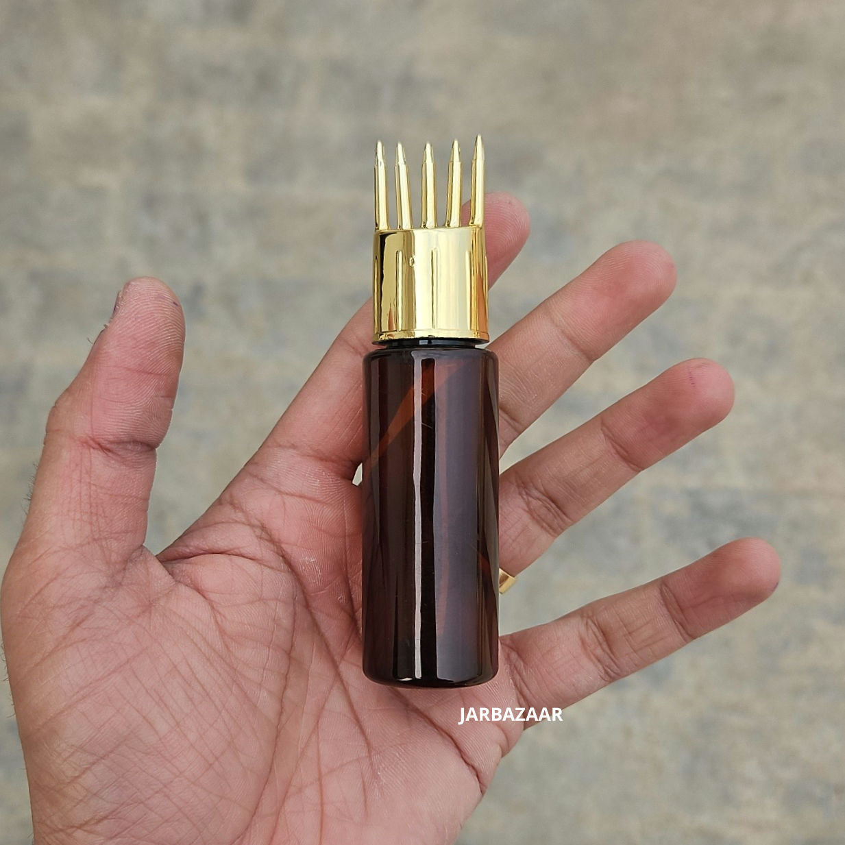 30 ML Amber Pet Bottle (With Golden Comb Cap)