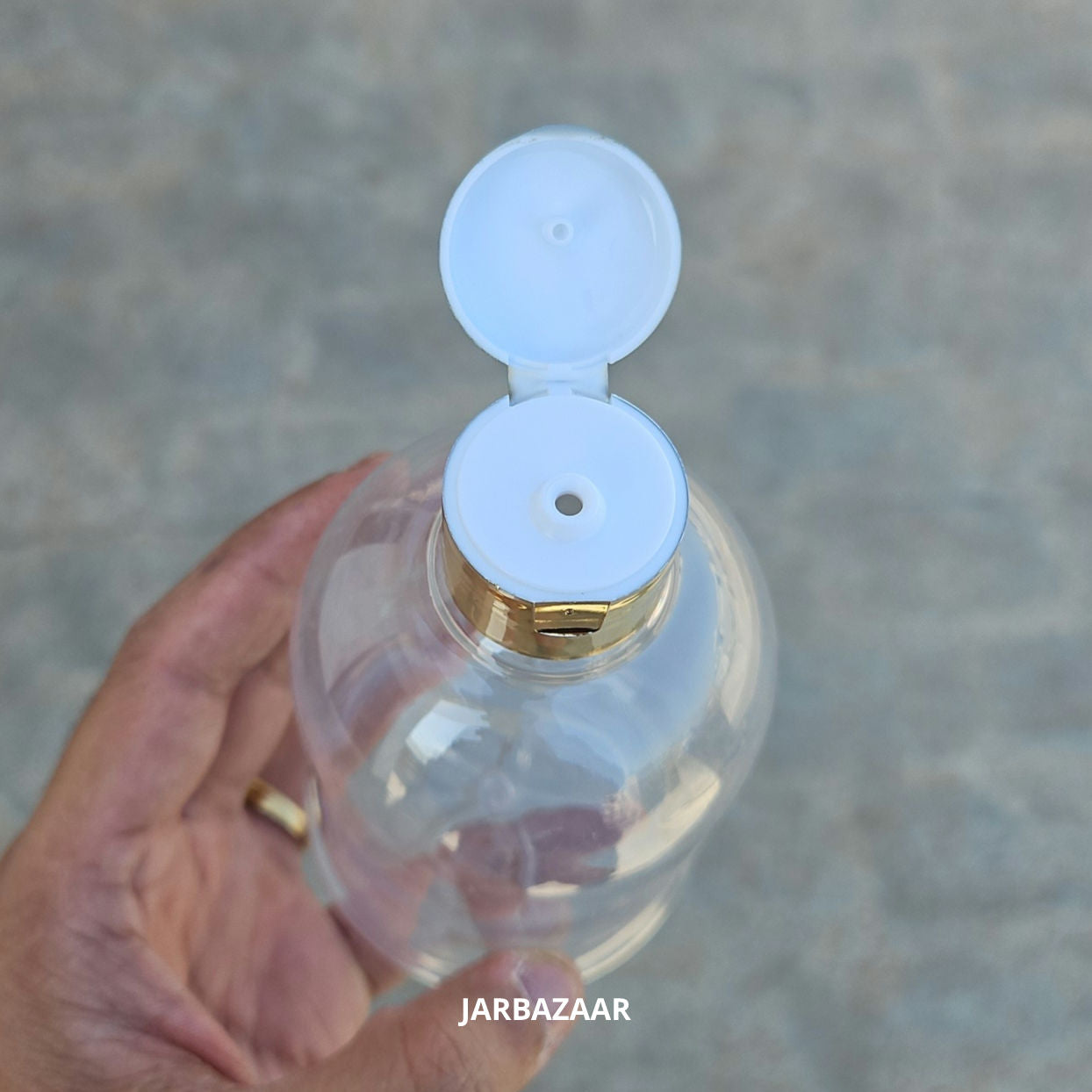 300 ML Bell Transparent Pet Bottle (With Golden Fliptop Caps)