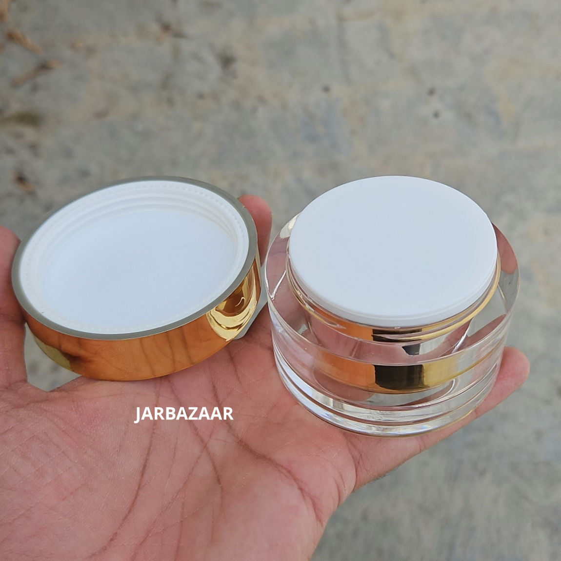 50 Gram Premium Double- Walled Golden Acrylic Cosmetic Jar
