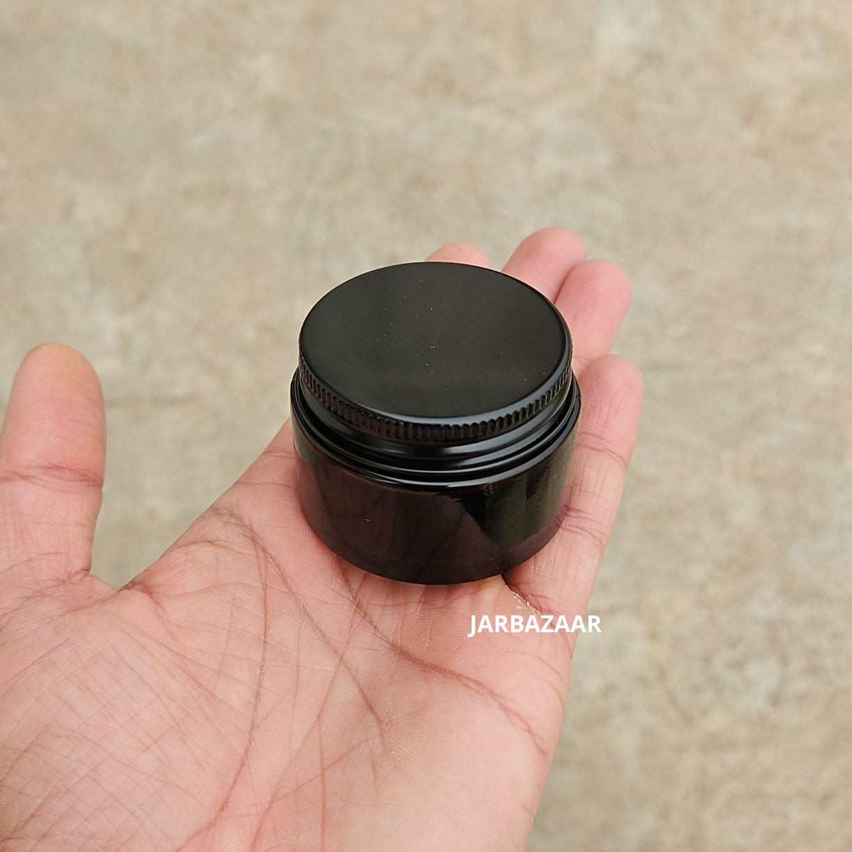 30 Gram Amber Glass Jar (Black Screw Cap)