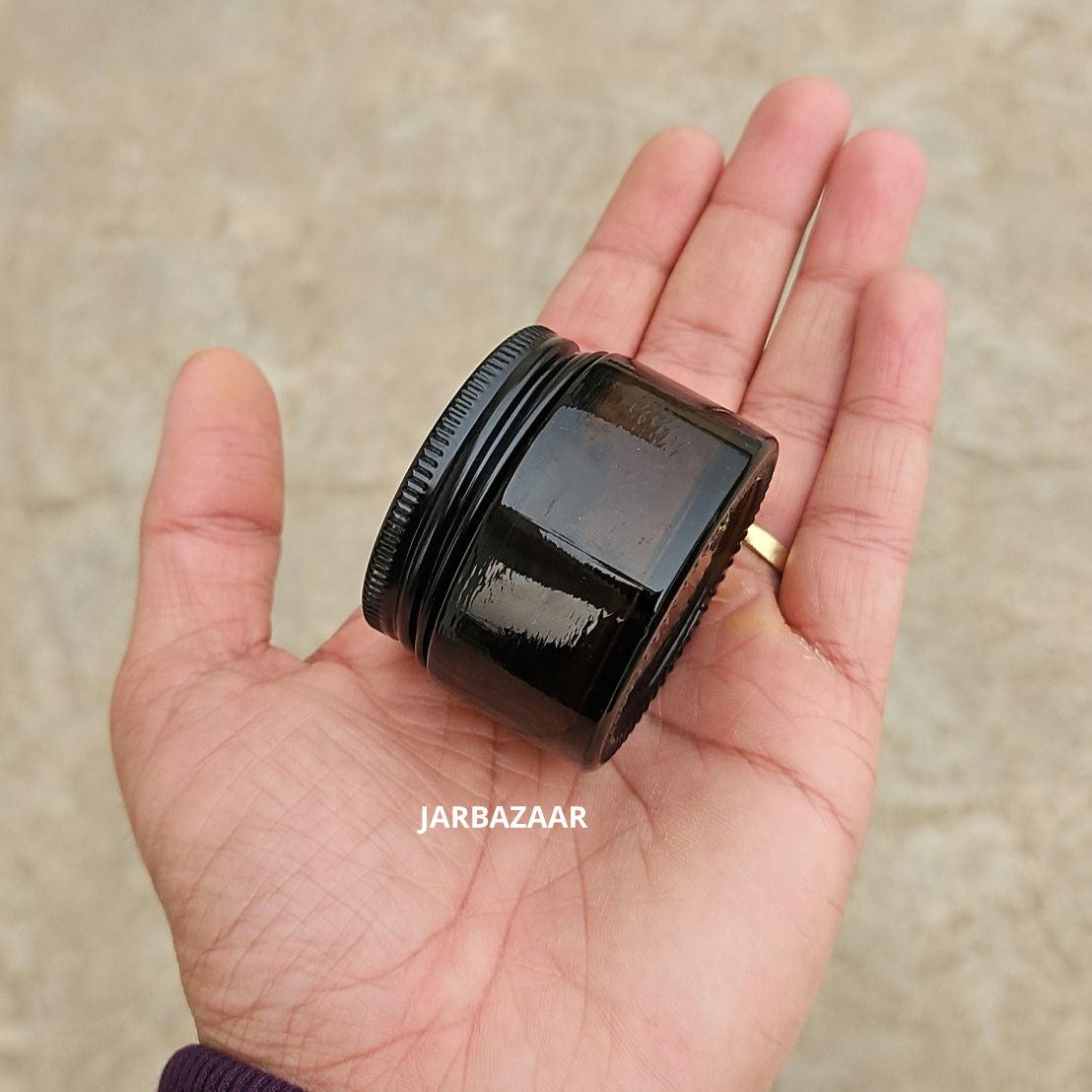 30 Gram Amber Glass Jar (Black Screw Cap)