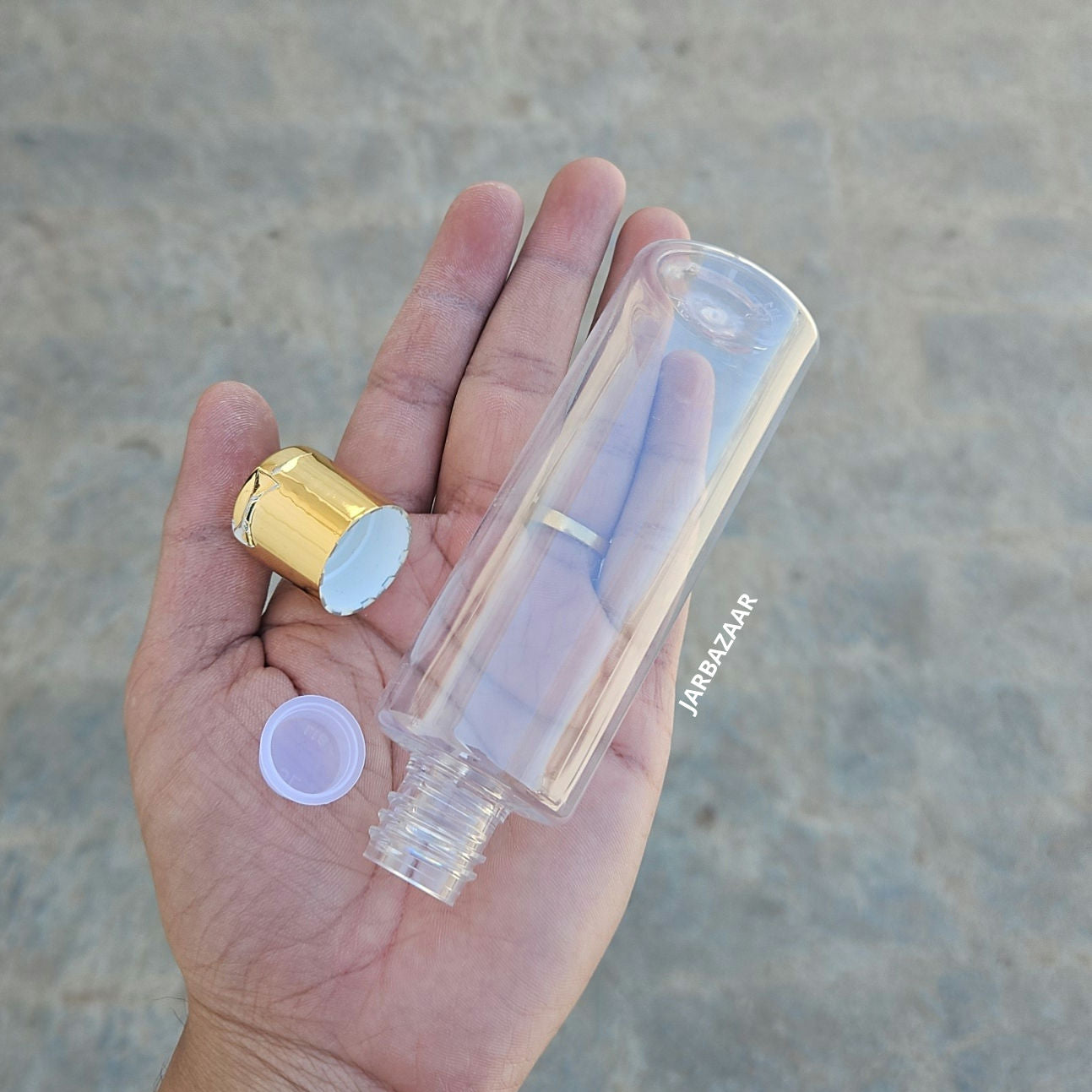 100 ML GLI Transparent Pet Bottle (With Golden Fliptop Caps)