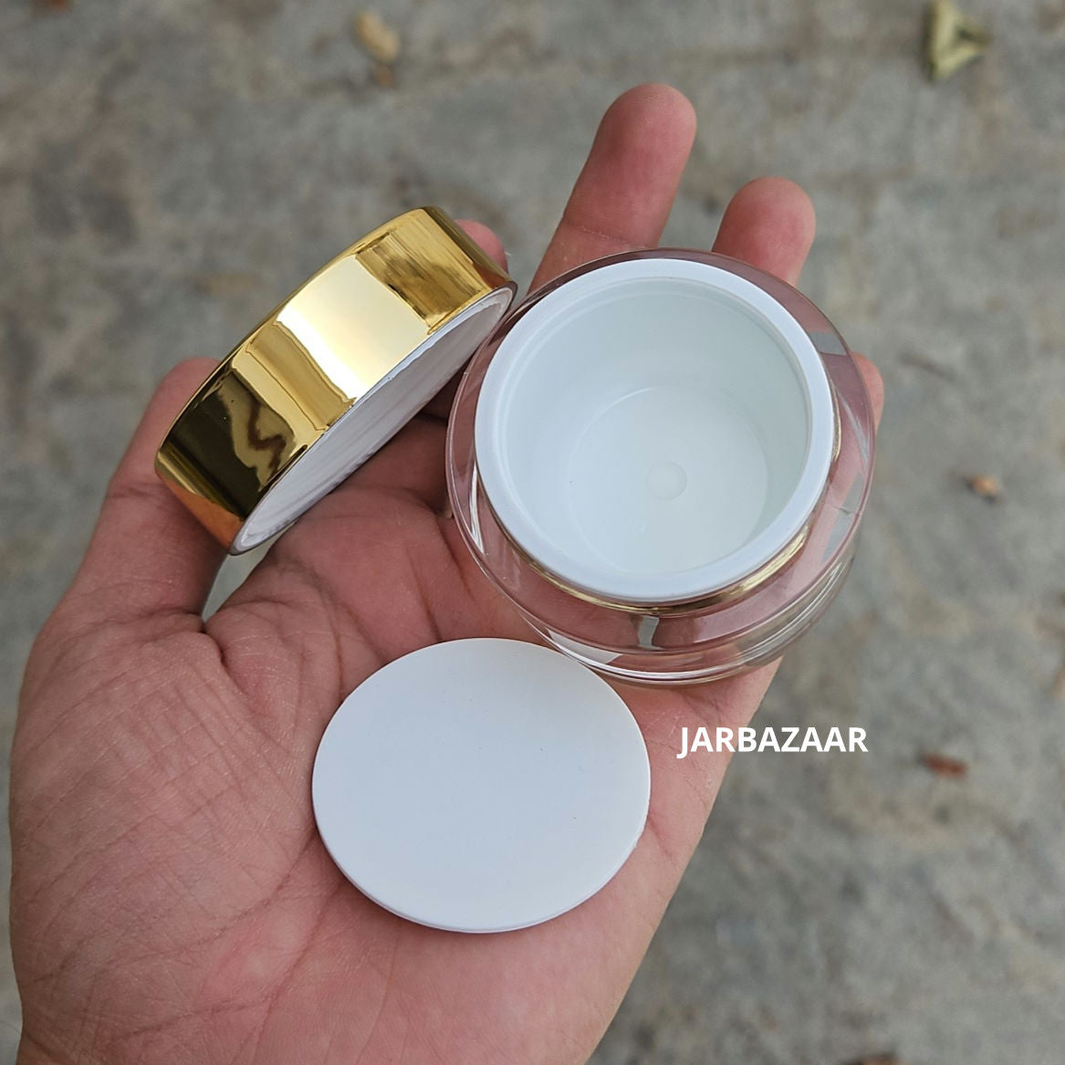 30 Gram Premium Double- Walled Golden Acrylic Cosmetic Jar