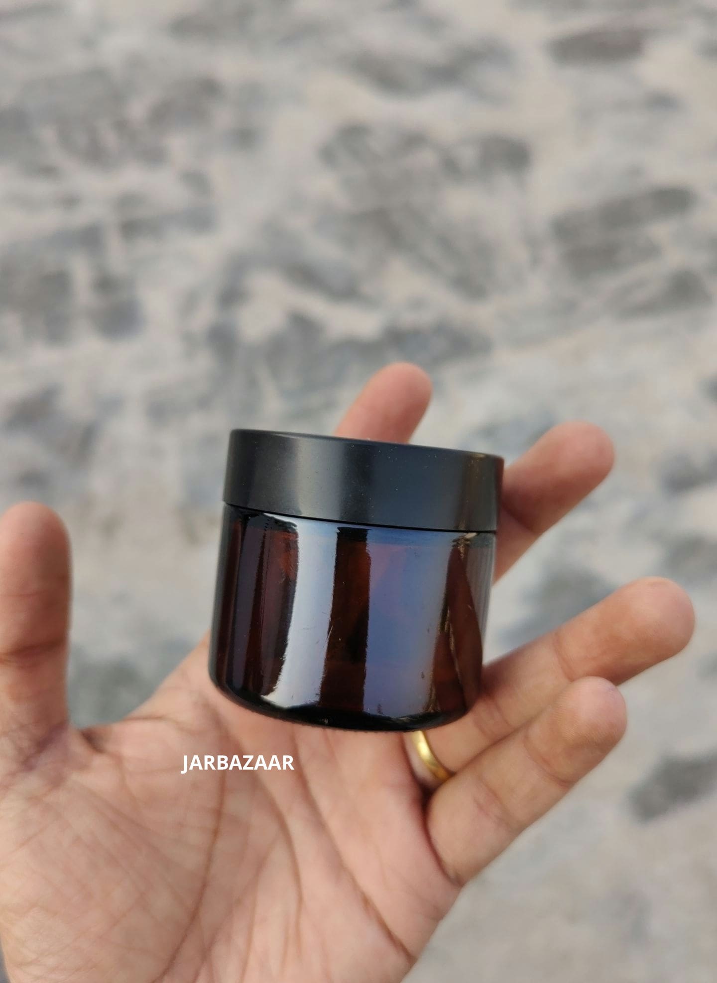 60 Gram Amber Glass Jar (Black Cap)