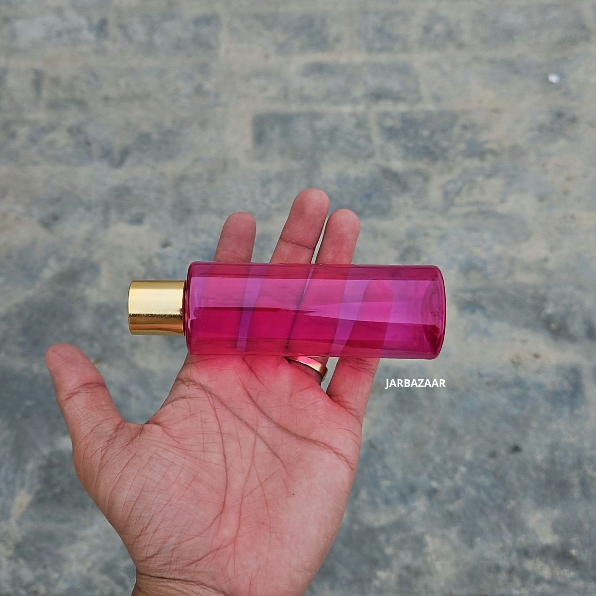 100 ML Gli Pink Oil Bottle (With Golden Cap)