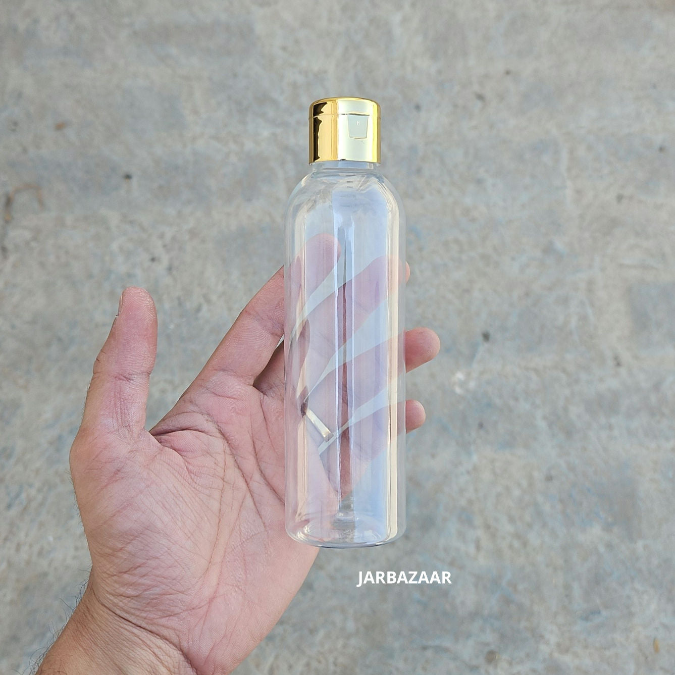 200 ML Avon Transparent Pet Bottle (With Golden Fliptop Caps)