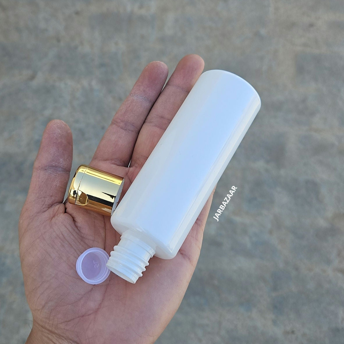 100 ML GLI White Pet Bottle (With Golden Fliptop Caps)