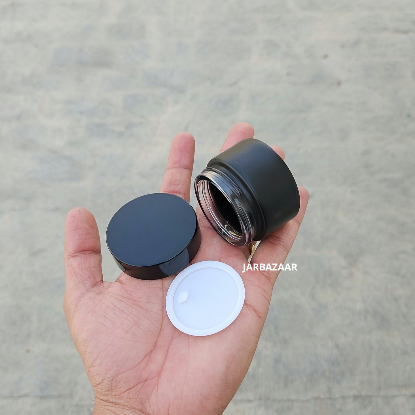 30 Gram Matt Black Glass Jar