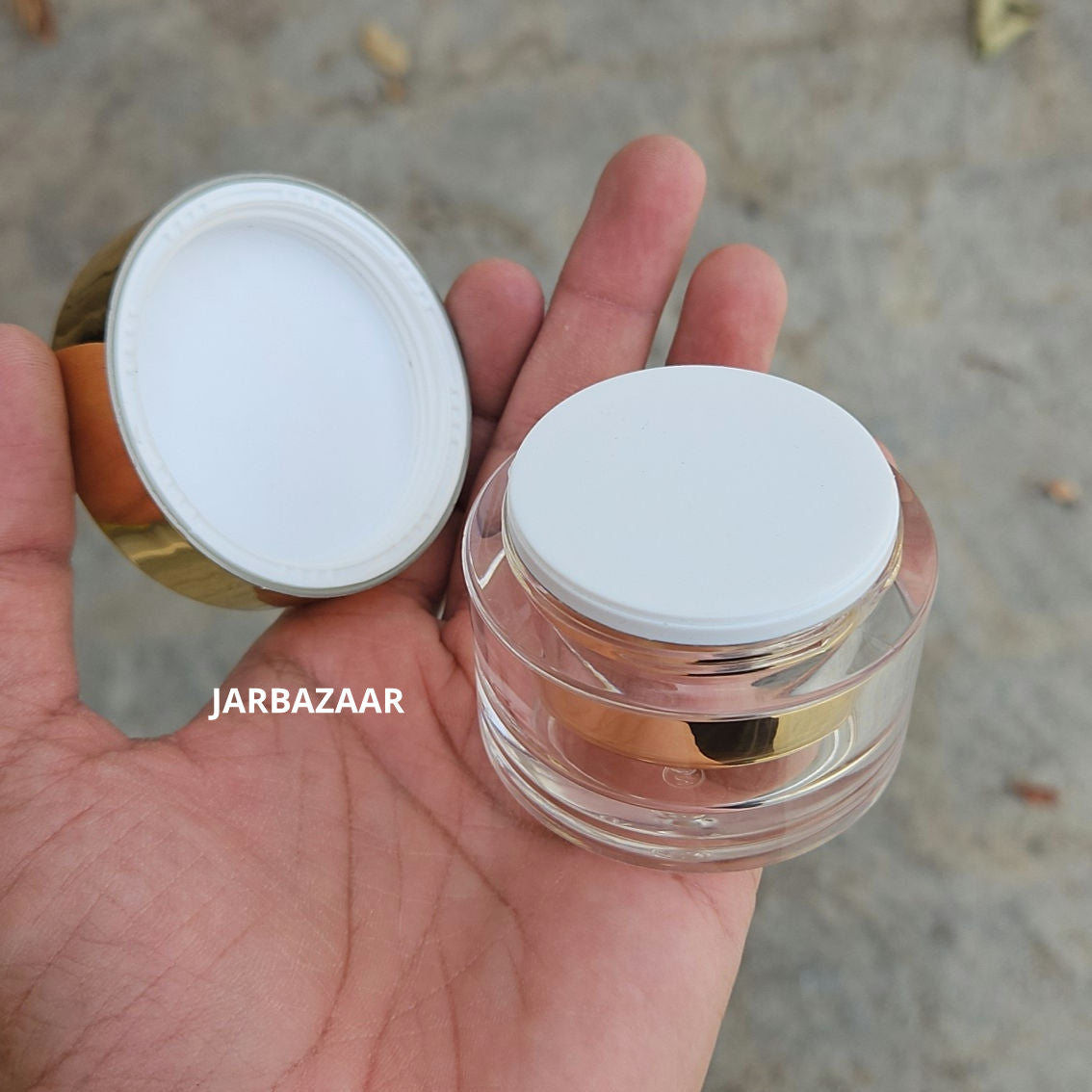 30 Gram Premium Double- Walled Golden Acrylic Cosmetic Jar