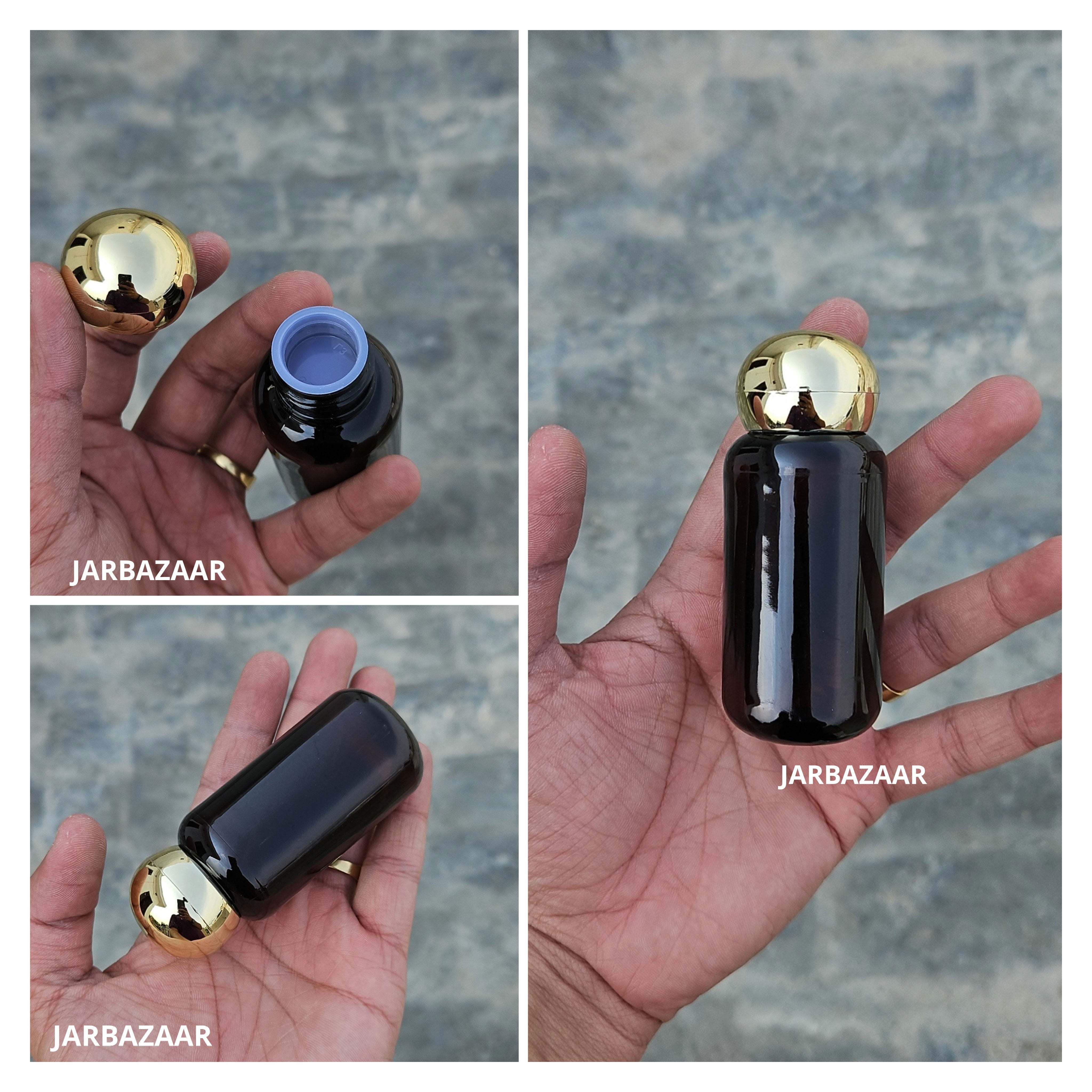 50 ML Boston Amber Bottle (Golden Dome Cap)