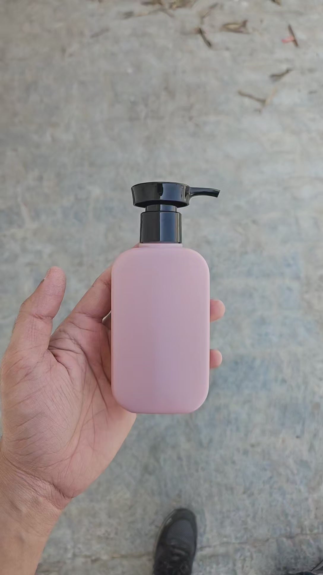 125 ML Flat Dark Pink HDPE Bottle (With Disc Top Dispenser Pump)