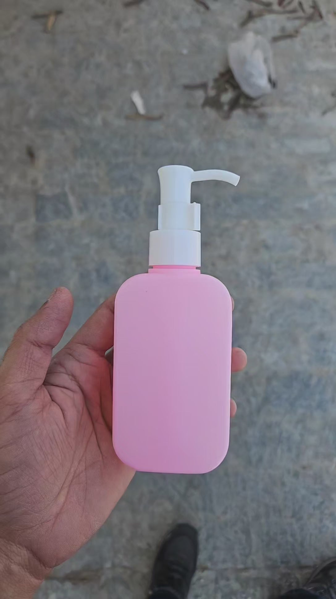 125 ML Flat Pink HDPE Bottle (With Sleek Dispenser Pumps)