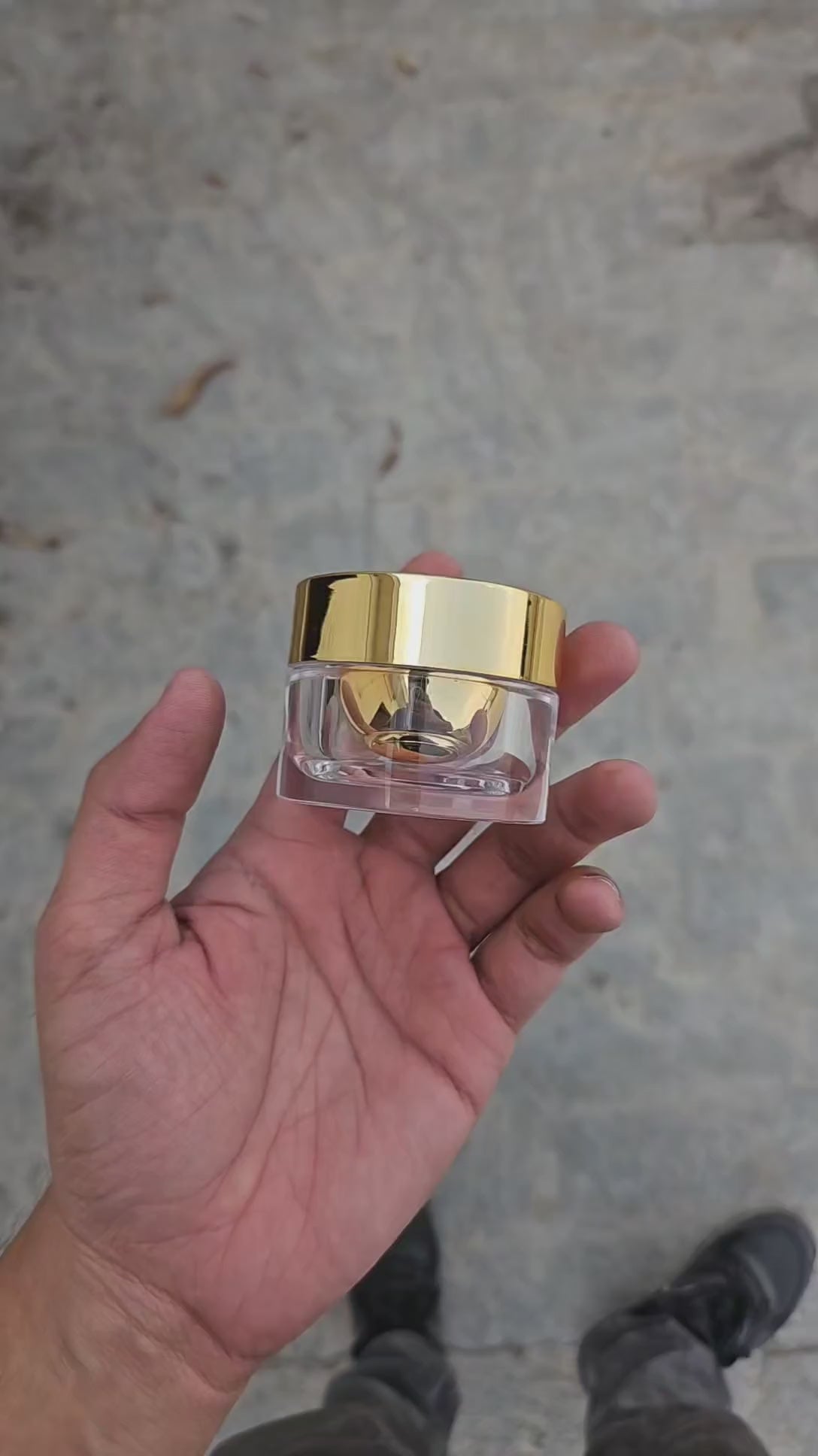 15 Gram Premium Double- Walled Golden Acrylic Cosmetic Jar