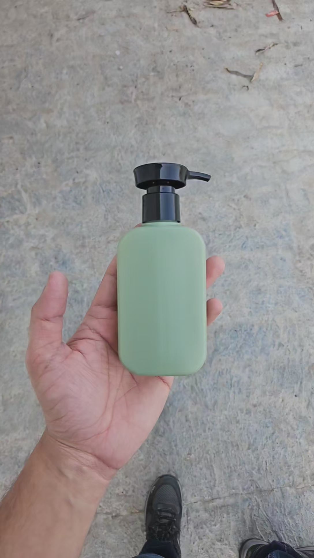 125 ML Flat Dark Green HDPE Bottle (With Disc Top Dispenser Pump)