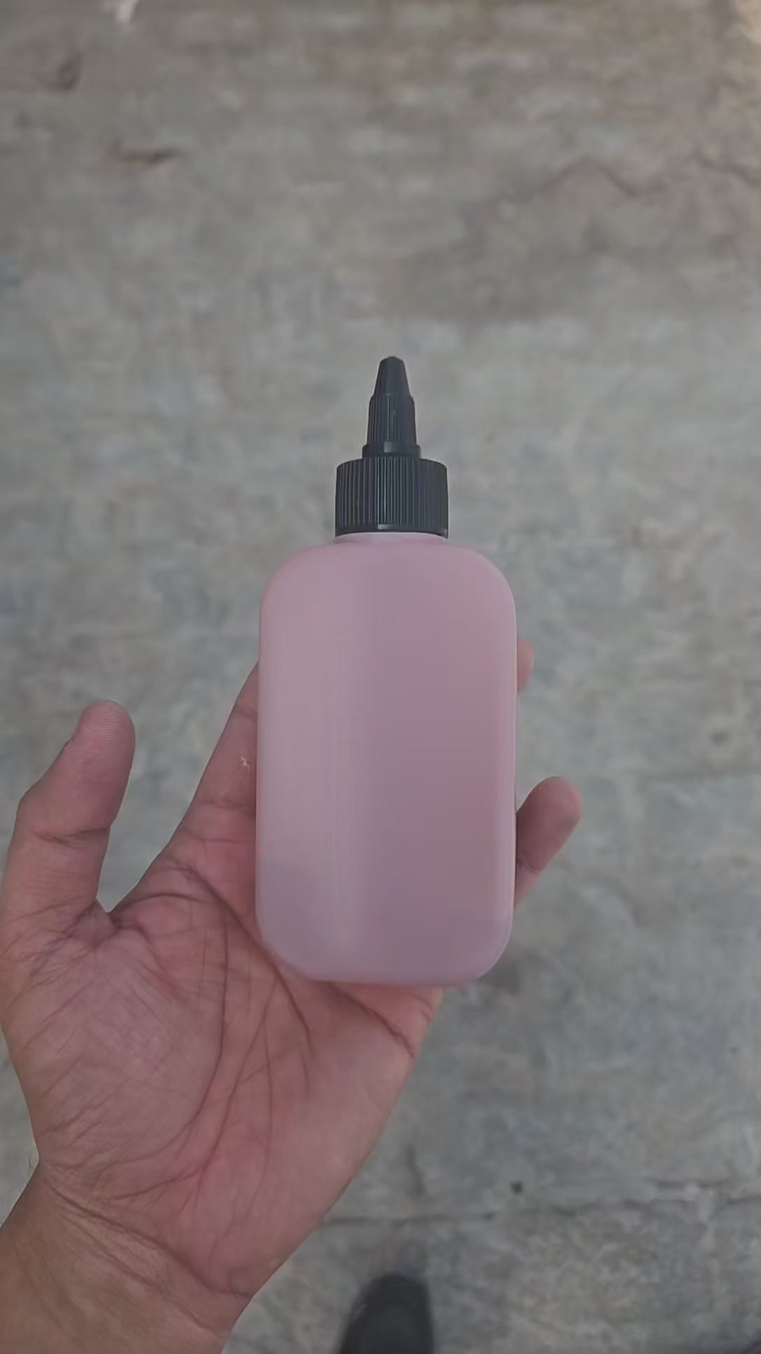 125 ML Flat Dark Pink HDPE Bottle with Nozzle Caps