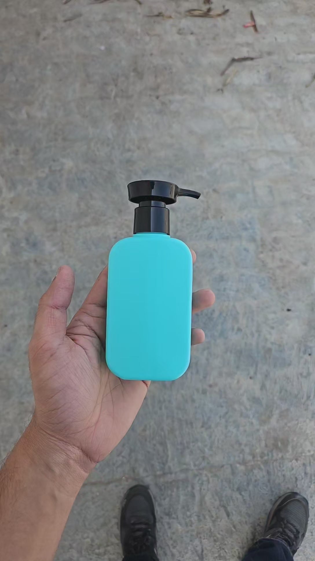 125 ML Flat Tile Green HDPE Bottle (With Disc Top Dispenser Pump)