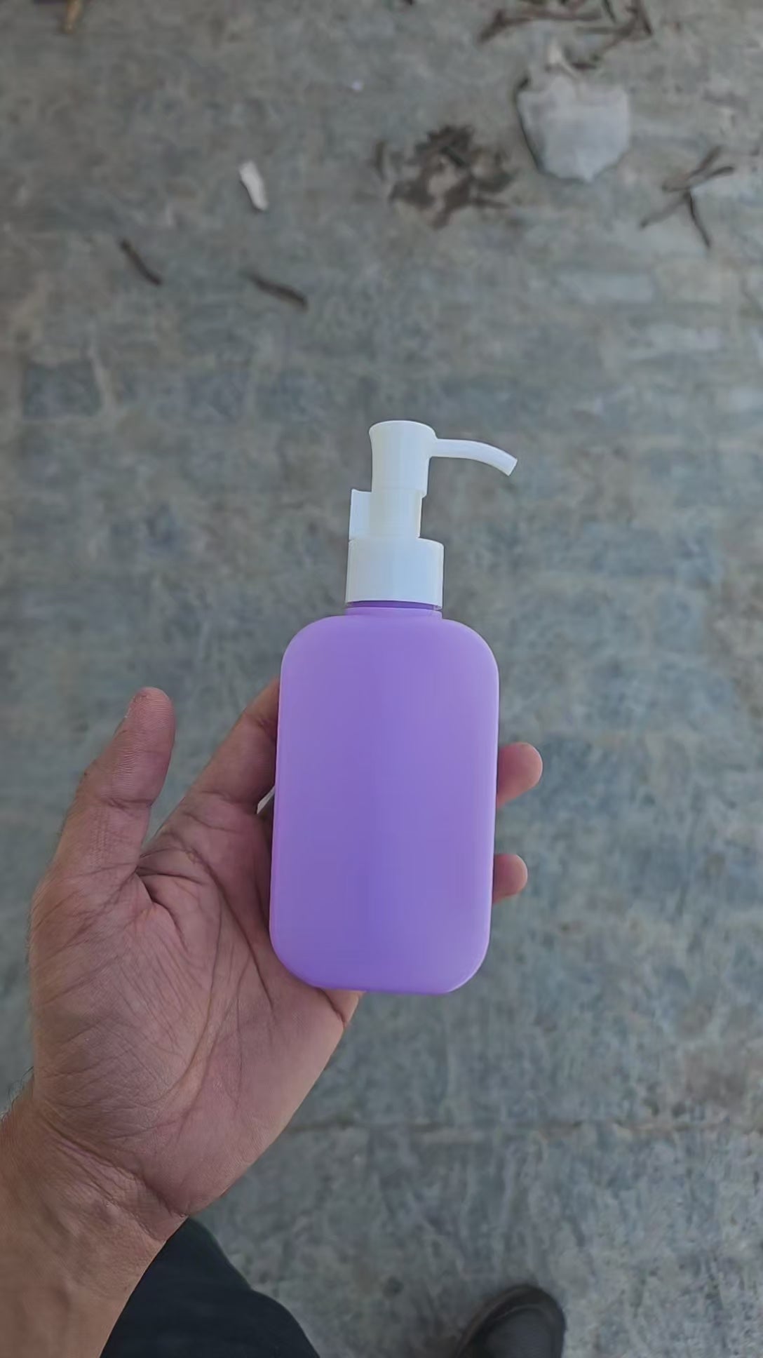 125 ML Flat Purple HDPE Bottle (With Sleek Dispenser Pumps)