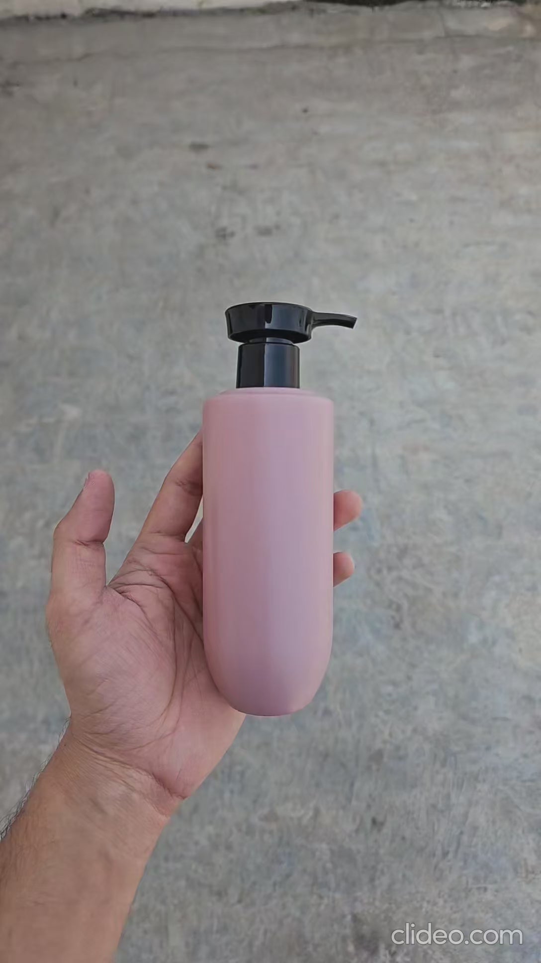 250 ML U-Shape Dark Pink HDPE Bottle (With Disc Top Dispenser Pump)
