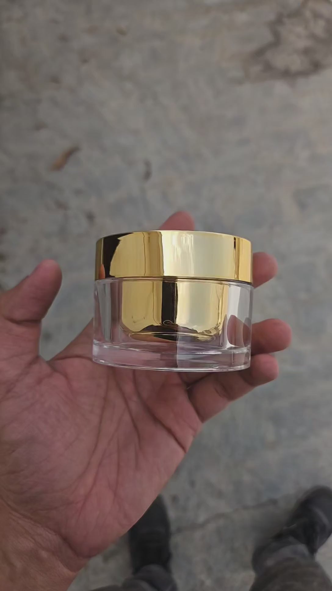 50 Gram Premium Double- Walled Golden Acrylic Cosmetic Jar
