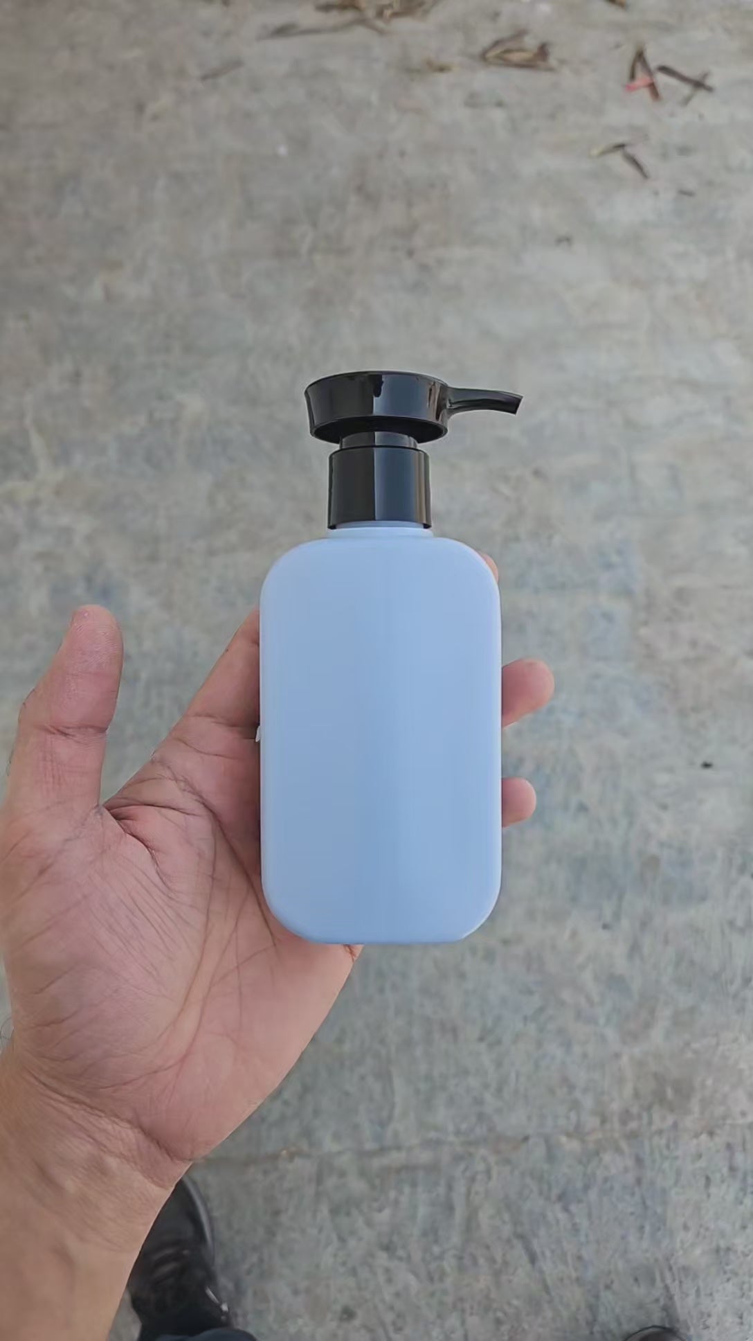 125 ML Flat Grey HDPE Bottle (With Disc Top Dispenser Pump)