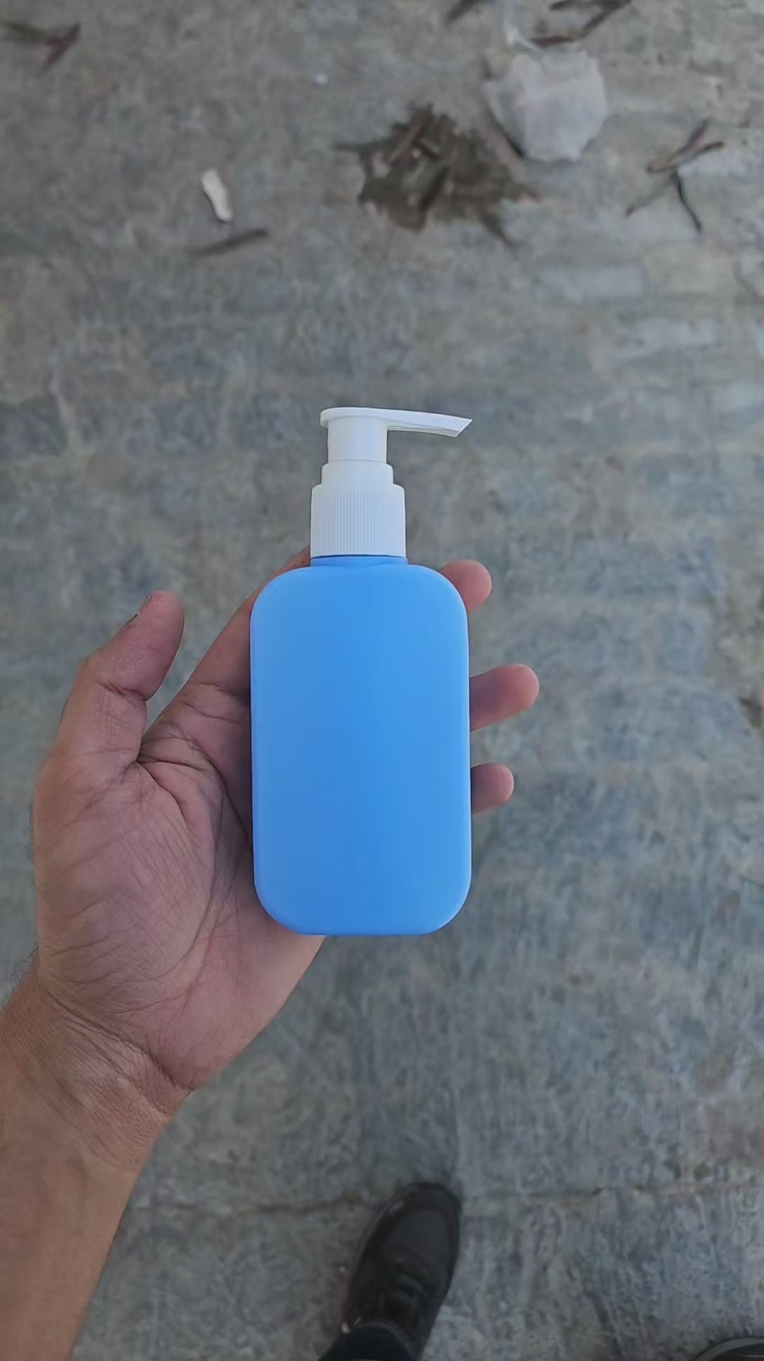 125 ML Flat Sky Blue - HDPE BOTTLE (With Plain Dispenser Pumps)