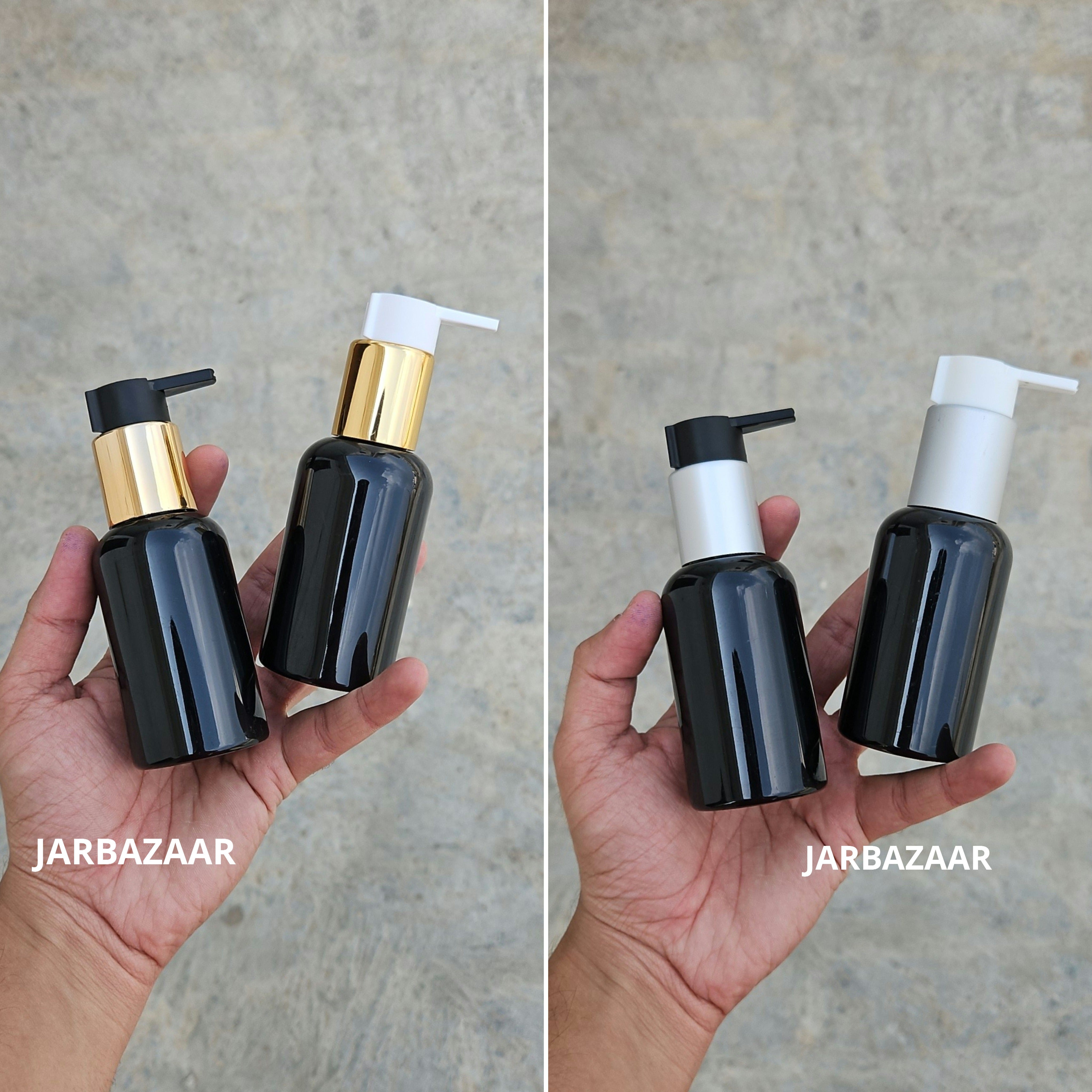 100 Ml Boston Black Pet Bottles [ With Fancy Clip Lock Dispenser Pumps ] - all variants