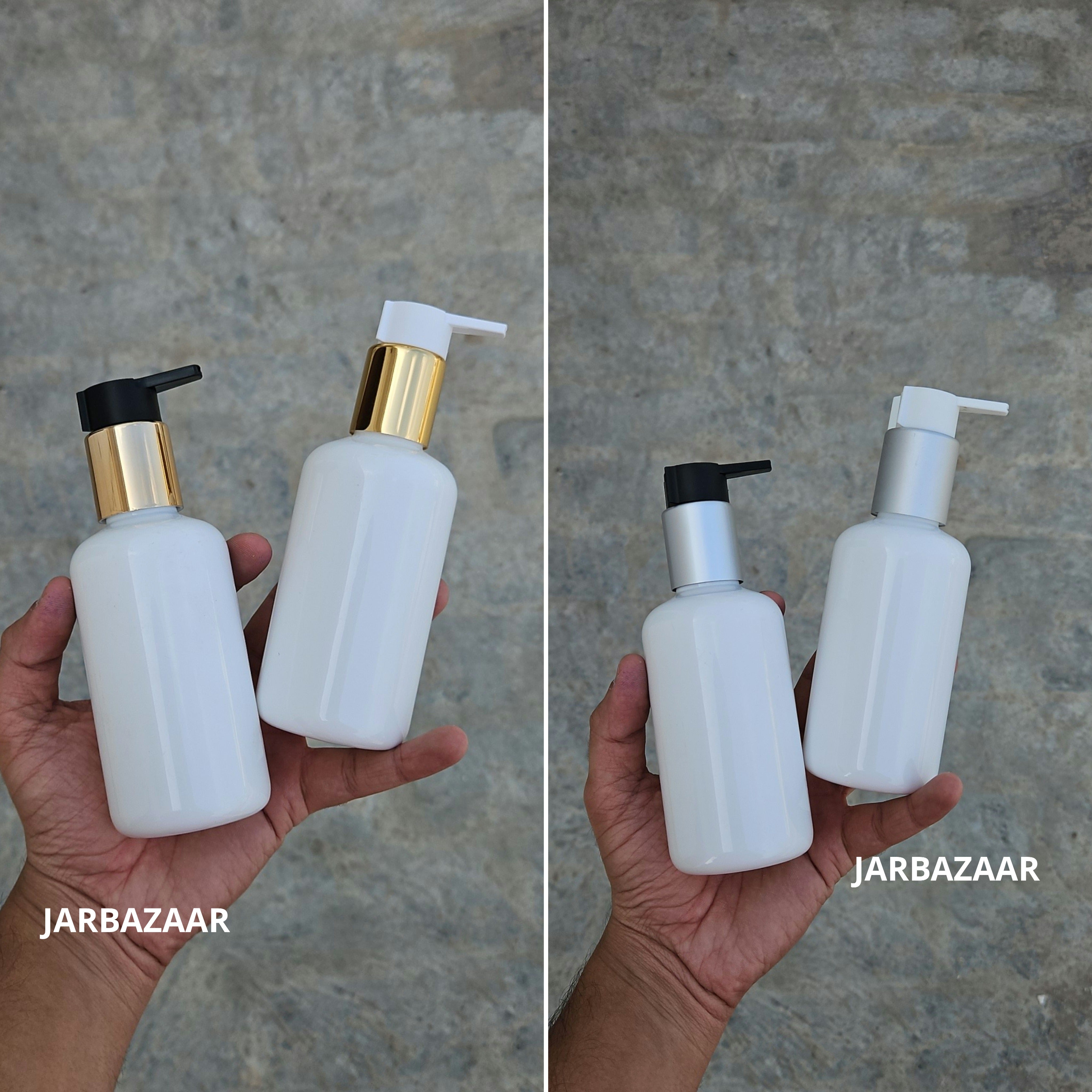 200 Ml Boston White Pet Bottles [ With Fancy Clip Lock Dispenser Pumps ] - all variants