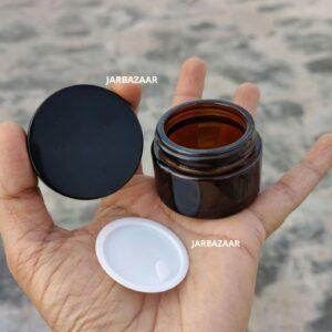 30 Gram Amber Glass Jar (Black Cap) - Image 4