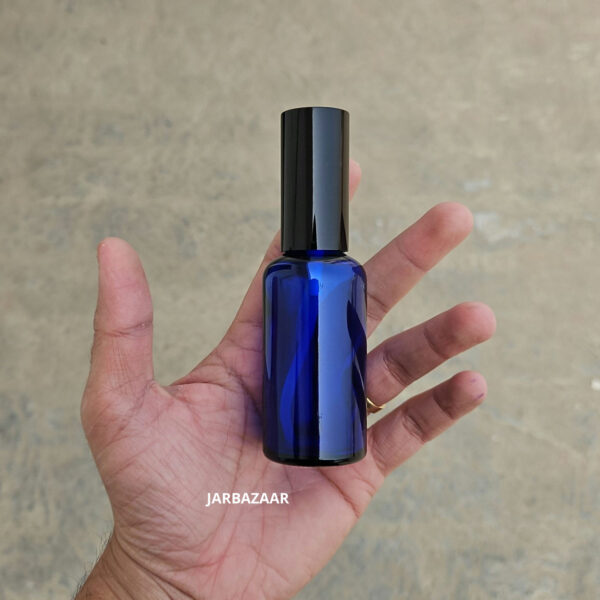 50 ml Blue Glass bottle (With Premium Black Serum Pumps) - Image 4