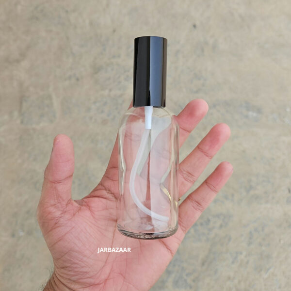 100 ML Clear Glass Bottle (With Premium Black Serum Pumps) - Image 4