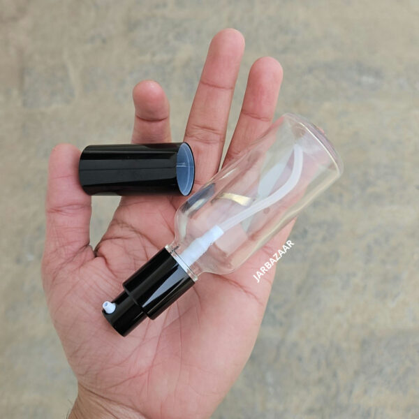 50 ML Clear Glass Bottle (With Premium Black Serum Pumps) - Image 2