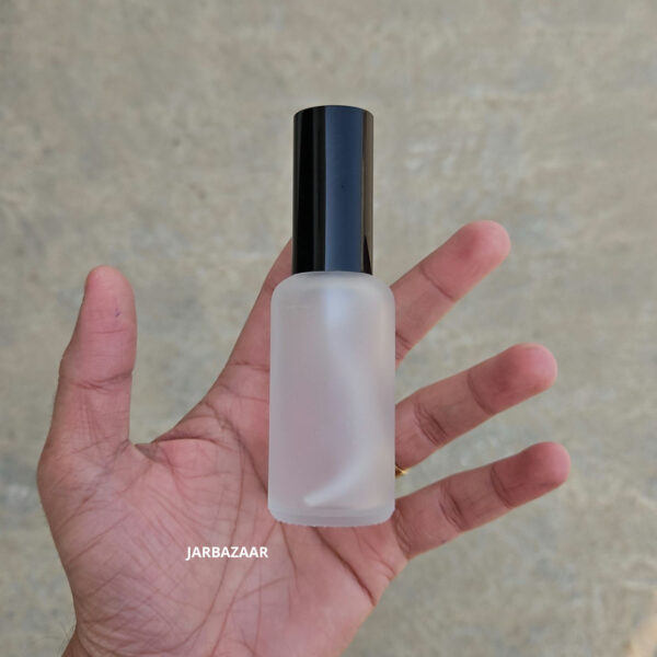 50 ML Clear Frosted Glass Bottle (With Premium Black Serum Pumps) - Image 5