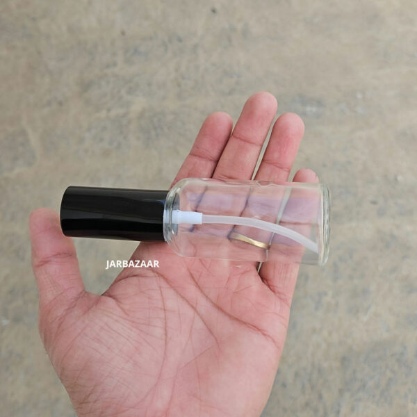 50 ML Clear Glass Bottle (With Premium Black Serum Pumps) - Image 5