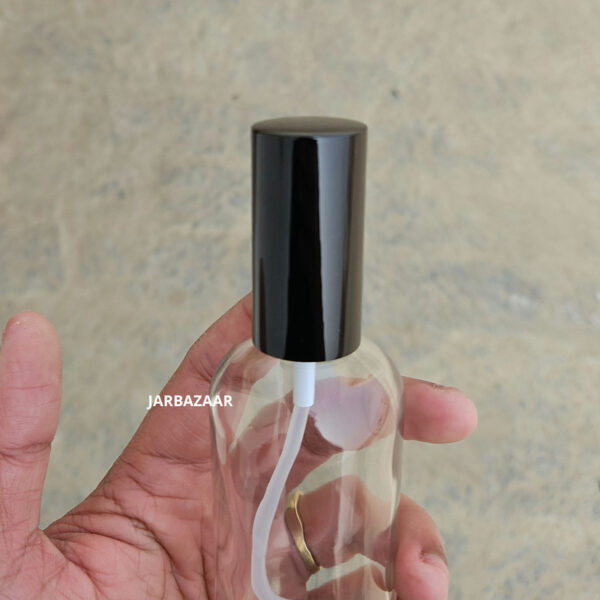 100 ML Clear Glass Bottle (With Premium Black Serum Pumps) - Image 5