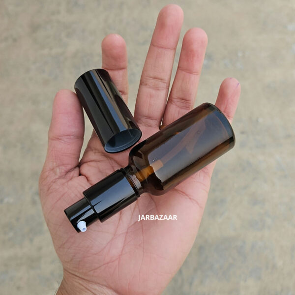 30 ml Amber Glass bottle (With Premium Black Serum Pumps) - Image 4