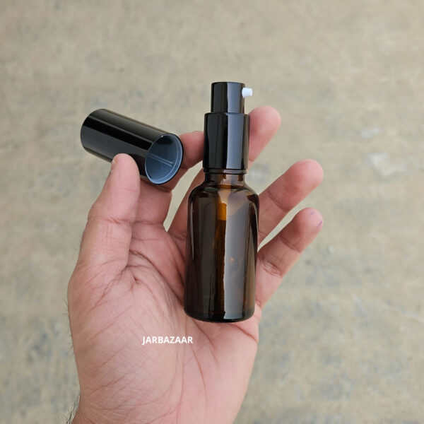 30 ml Amber Glass bottle (With Premium Black Serum Pumps) - Image 5