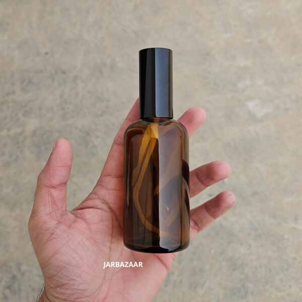 100 ml Amber Glass bottle (With Premium Black Serum Pumps) - Image 2