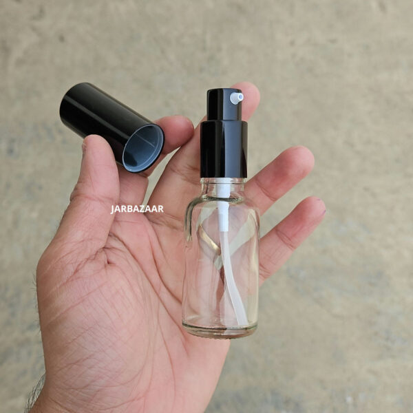 30 ML Clear Glass Bottle (With Premium Black Serum Pumps) - Image 5