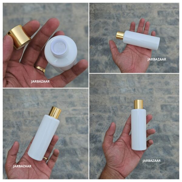 100 ml Gli White Pet Bottle (Golden Cap)