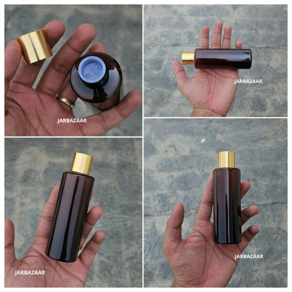 100 ml Gli Amber Pet Bottle (Golden Cap)