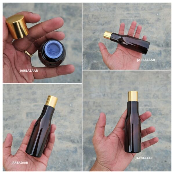 100 ml Asta Amber Pet Bottle (Golden Cap)