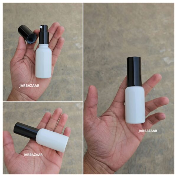 30 ml White Glass bottle (With Premium Black Serum Pumps)