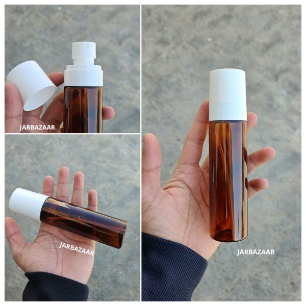 100 ML Amber Pet Bottle (With Opaque Bold Spray Pumps) - Image 3