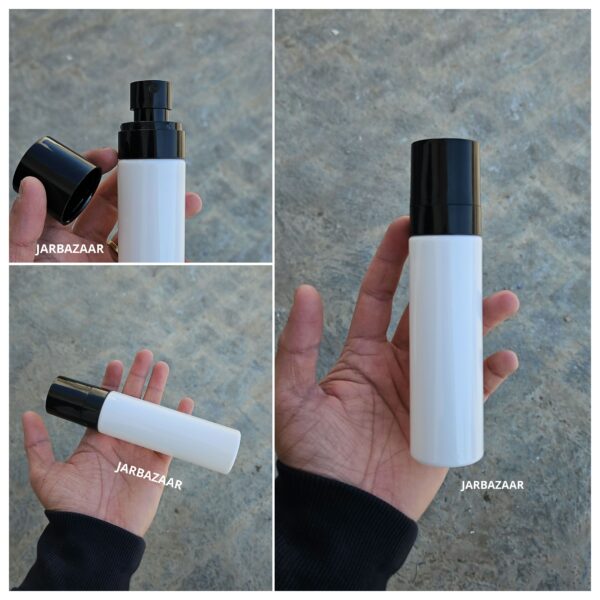 100 ML White Pet Bottle (With Opaque Bold Spray Pumps) - Image 3