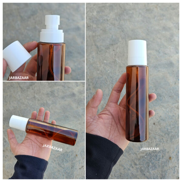 200 ML Amber Pet Bottle (With Opaque Bold Spray Pumps) - Image 3