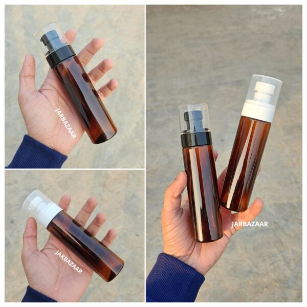 100 ML Amber Pet Bottle (With Opaque Bold Lotion Pumps)