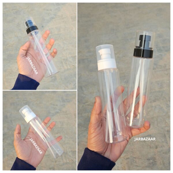 200 ML Transparent Pet Bottle (With Opaque Bold Lotion Pumps)